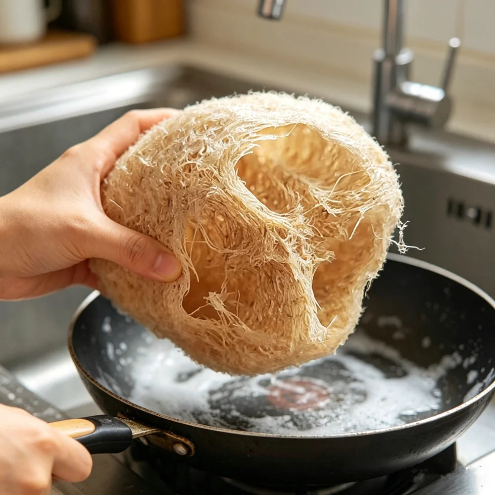 Whole Natural and Eco-Friendly Cleaning Loofah Sponge Scrubber for Kitchen Bathroom Bath Shower Pot Bowl Sponge Scrubber Spa