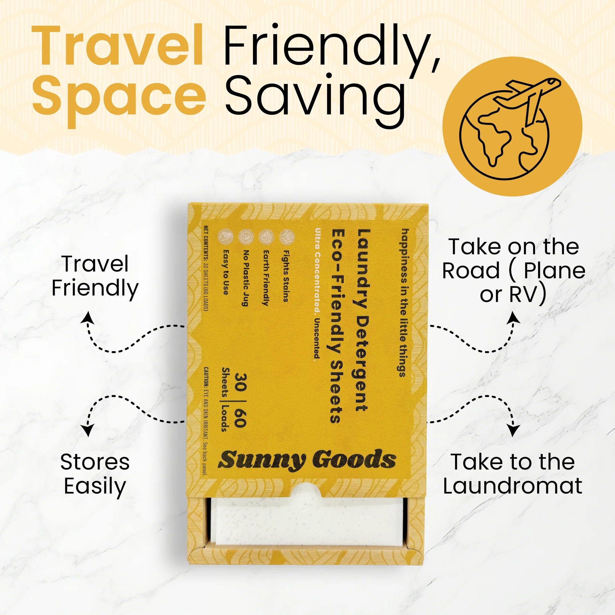Sunny Goods Eco-Friendly Laundry Detergent Sheets with Plant Derived Enzymes