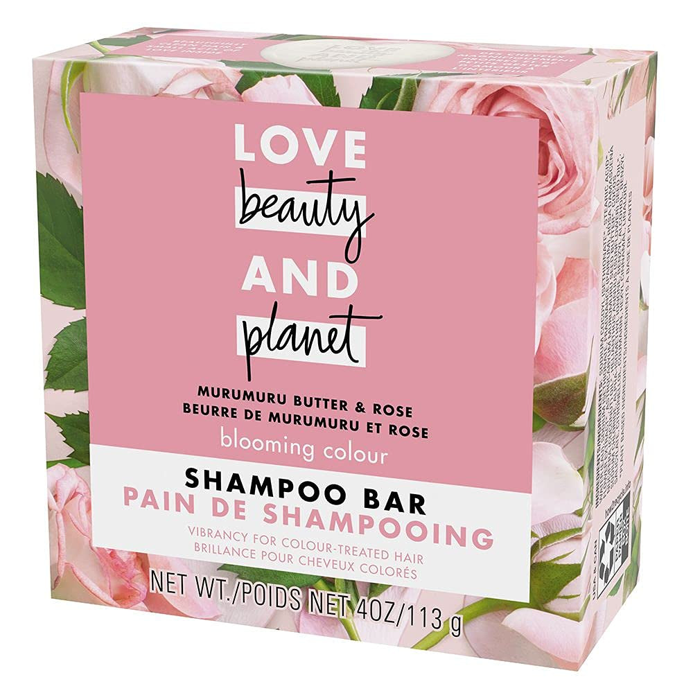 Love Beauty and Planet Blooming Color Shampoo Bar for Color Treated Hair Murumuru Butter & Rose Color Vibrancy 4.0 Oz