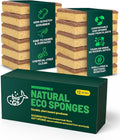 12 Pack Natural Biodegradable Kitchen Sponges - Eco-Friendly, Compostable, Cellulose Dish - Compostable - Biodegradable - Cellulose Sponge
