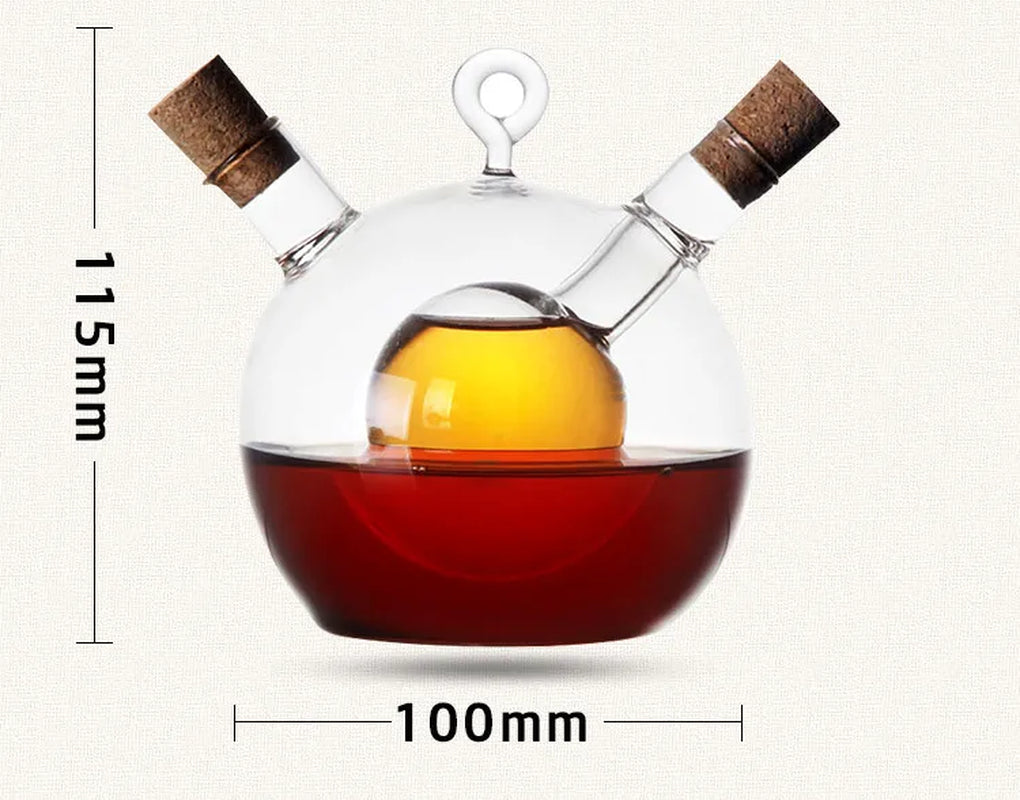 2-In-1 Double Layer Bottle Sauce Oil Vinegar Glass Bottle Condiment Seasoning Sealed Kitchen Storage Bottles Jars Kitchen Tools
