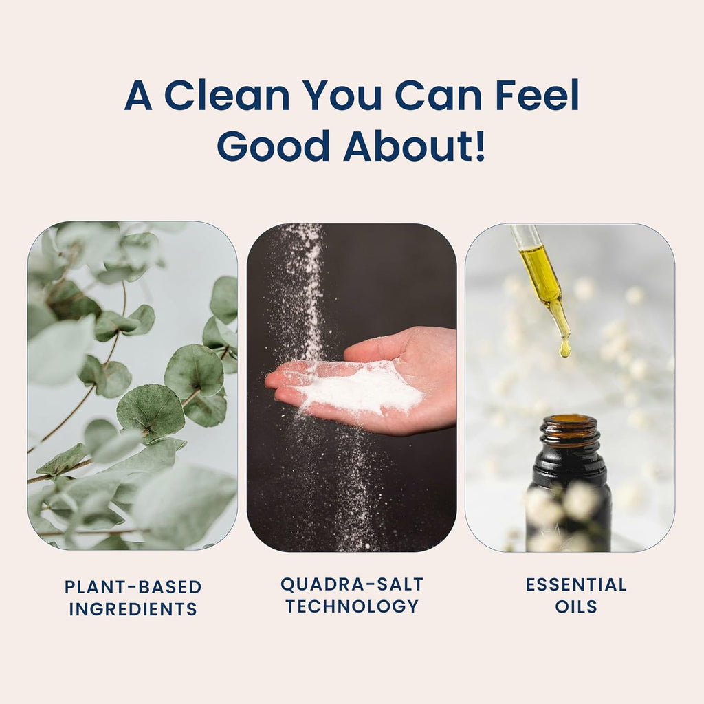 Natural Dishwasher Booster & Rinse Aid Kit - Non-Toxic Dishwashing Aid Formula, Removes Residue & Tough Dish Stains, Water Spot Remover - 12 Oz Reusable Empty Bottle + One Fill, 3 Oz
