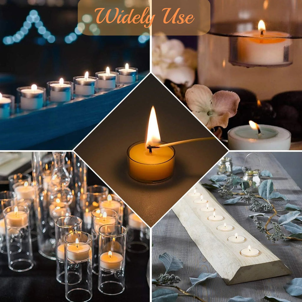 12-48Pcs Natural Beeswax Tea Candles Smokeless Eco-Friendly Candles Xmas Tealight Votive Candle for Home Atmosphere Spa Decor