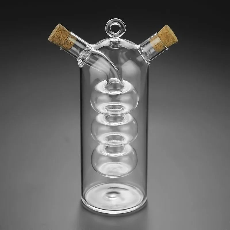 2-In-1 Double Layer Bottle Sauce Oil Vinegar Glass Bottle Condiment Seasoning Sealed Kitchen Storage Bottles Jars Kitchen Tools