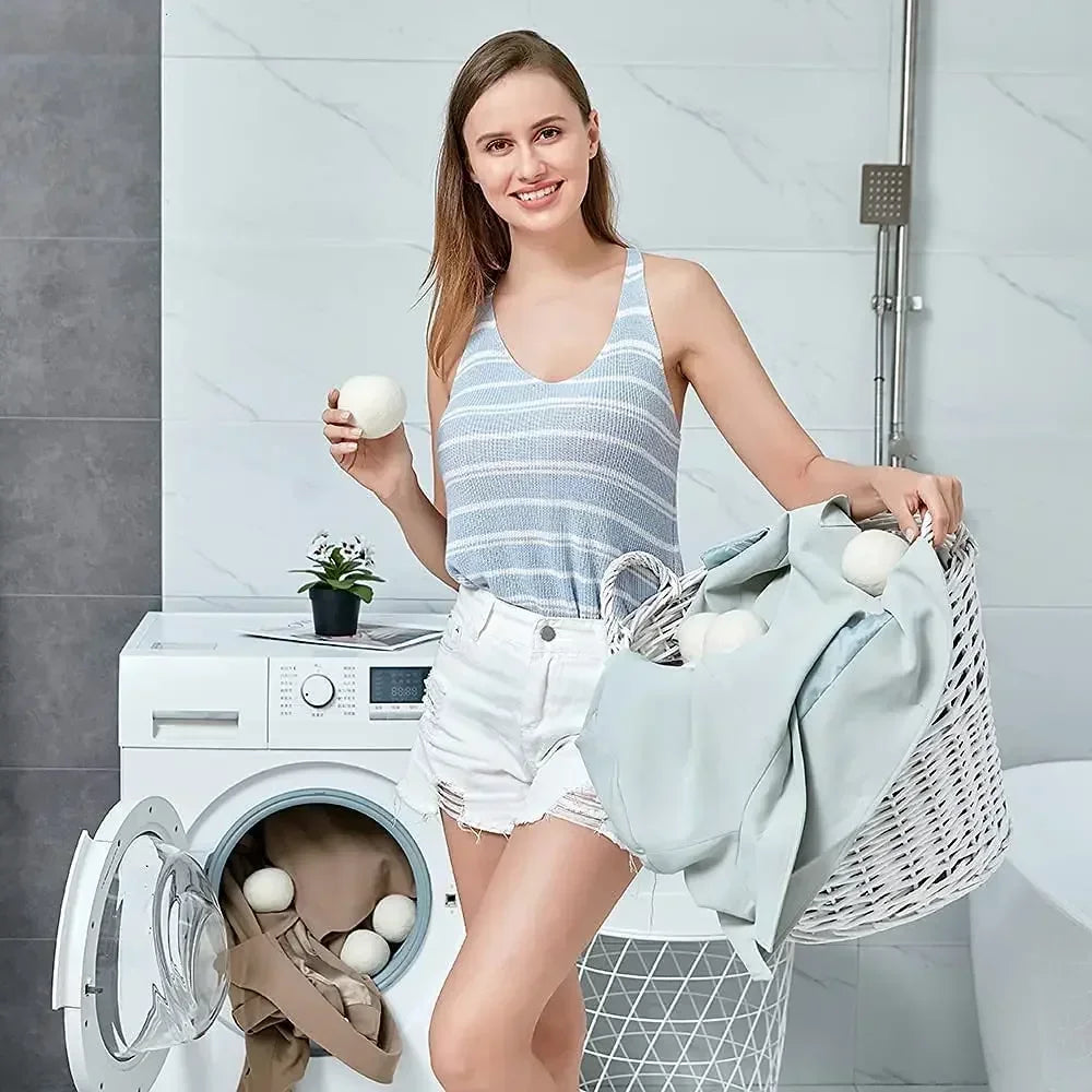 6Pcs Wool Dryer Balls Reusable Softener Laundry 7Cm Laundry Ball Home Washing Balls Wool Dryer Balls Washing Machine Accessories